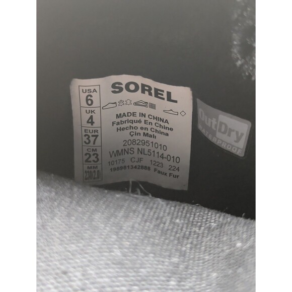 Sorel Women Tivoli V Tall Waterproof Velvet Black Neutral Winter Boots New SZ  6 - Picture 8 of 8